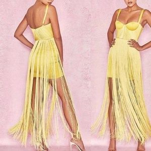Gorgeous Fringe dress in yellow or Royal blue
